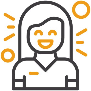 avatar kadın kişi simgesi doldurulmuş dış hat biçimi