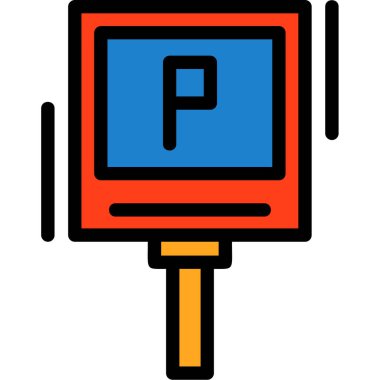 Yol işareti web simgesi basit illüstrasyon