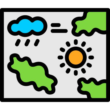 iklim bulutu tahmin simgesi ana hat biçiminde