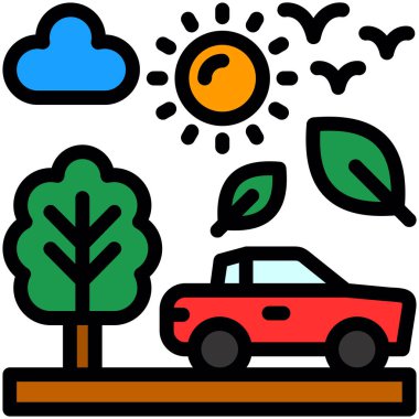 Çevre ekolojisi ikonu - ana hatlar biçiminde