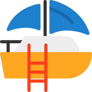 Tekne ikonu düz stil