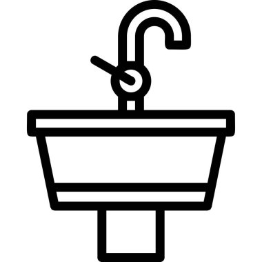 Banyo lavabosu taslak vektörü. banyo