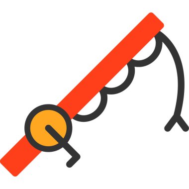 İzole edilmiş tek bir çizgi film ateş ikonunun vektör çizimi