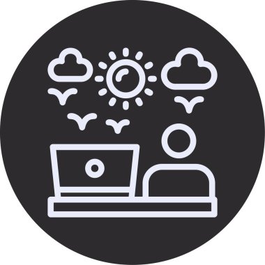 Bulut simgesi vektör illüstrasyonu