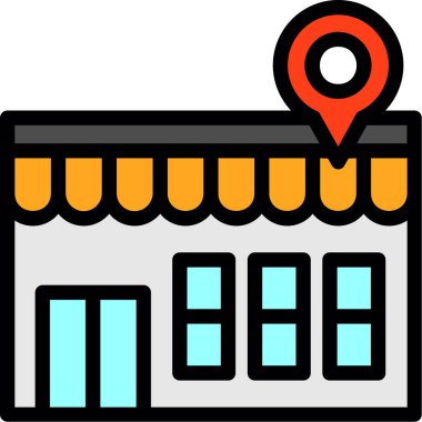 dükkan konumu haritası simgesi - taslak biçimi