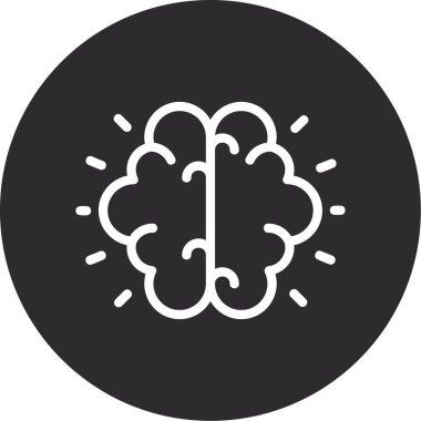 beyin ikonu vektör illüstrasyonu