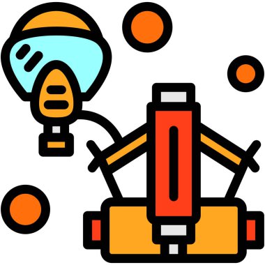 Yangın söndürücüsü. Web simgesi vektör illüstrasyonu