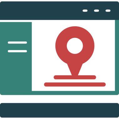 harita simgesi vektör illüstrasyonu