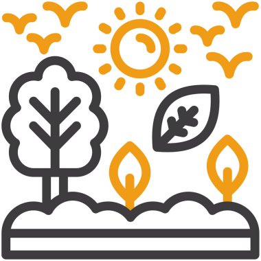 Bir bitki simgesinin vektör illüstrasyonu