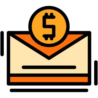 zarf e- posta simgesi renk ana hatları vektörü