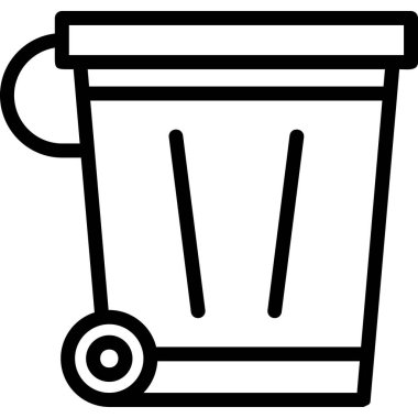 Çöp kutusu simgesi. Web için geri dönüşüm vektör simgelerinin özet çizimi