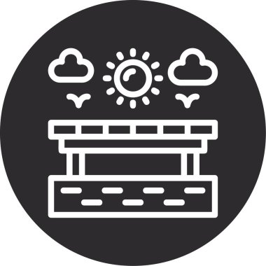 Bir bina simgesinin vektör illüstrasyonu