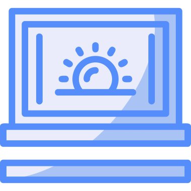 dizüstü bilgisayar web rengi basit illüstrasyon