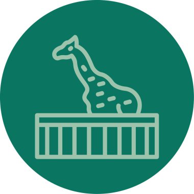 Bir dairenin içinde bir atın vektör simgesi