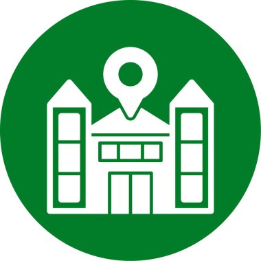 Bir bina simgesinin vektör illüstrasyonu