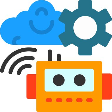 Düz biçimli internet simgesi hesaplama bulutu