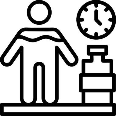 iş yönetimi simgesi ana hatlar biçiminde