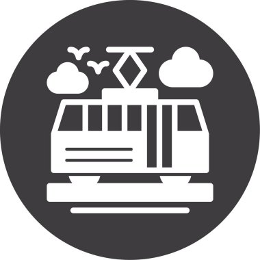 tren. Web simgesi basit illüstrasyon