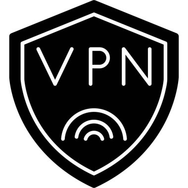 VPN simgesi. Web için vpn vektör simgesinin basit illüstrasyonu