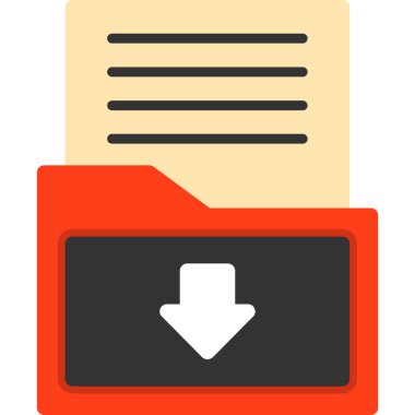 Dosya indir düz vektör simgesi