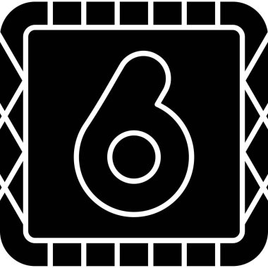 Altı numaralı simgenin vektör illüstrasyonu