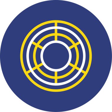 Ukrayna bayrağı taşıyan bir dairenin vektör çizimi