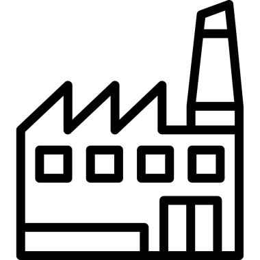 Fabrika binası simgesi, vektör illüstrasyonu