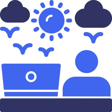 Düz biçimli bulut bilgisayar simgesi