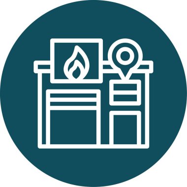 şömine simgesi vektör illüstrasyonu