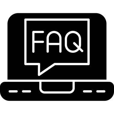 Faq simgesi. Beyaz arkaplanda izole edilmiş web tasarımı için faq vektör simgesinin basit çizimi