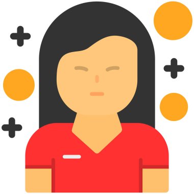 Kırmızı bluz giyen genç bir kadın.