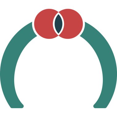 Kırmızı kurdeleli bir çelengin vektör çizimi