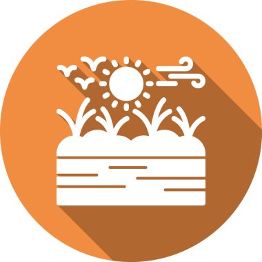 Bitkili bir çiftliğin vektör çizimi