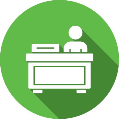 Bilgisayarlı adam. Web simgesi basit illüstrasyon