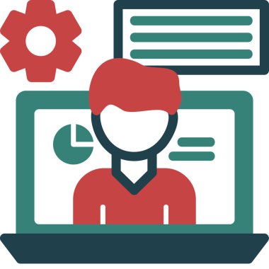 Dizüstü bilgisayar simgesi vektör çizimi