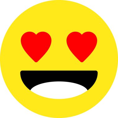 aşk emoji emoticon vektör simgesi