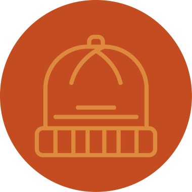 Bir kış şapkası simgesinin vektör illüstrasyonu