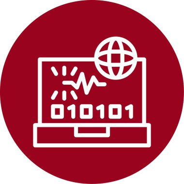 Çip ikonlu bilgisayar monitörü. vektör çizimi tasarımı