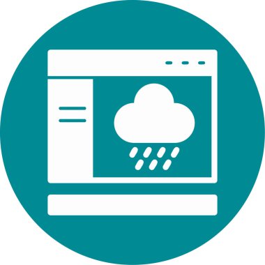 bulut hesaplama simgesi, vektör illüstrasyonu