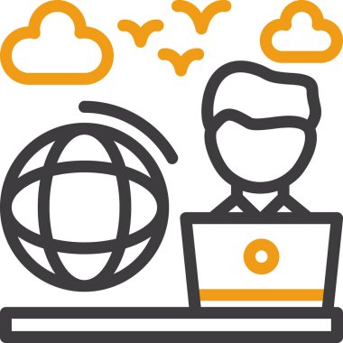 Bulut hesaplama ağı simgesi doldurulmuş ana hatlar biçiminde