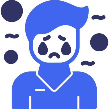 Üzgün ağlayan emoji. Basit resimleme