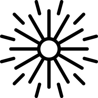 Güneş simgesi, vektör illüstrasyonu beyaz arkaplanda izole edildi