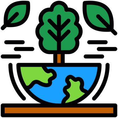 Ekoloji ekolojik çevre simgesi - dış hat biçimi