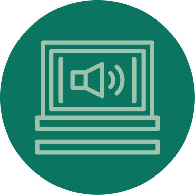 Benzersiz müzik hoparlörü vektör çizgisi simgesi