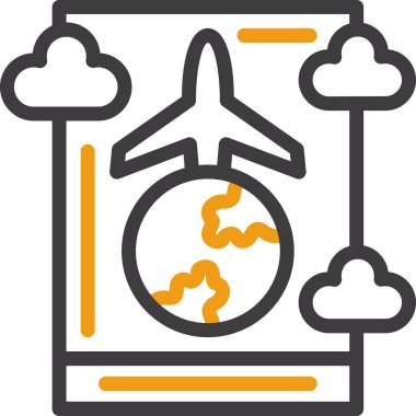 Uçuş seyahat simgesi - özet biçimi