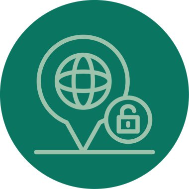 Dünya simgesi olan bir harita işaretçisi. vektör illüstrasyonu