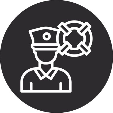 Polis memuru ikonu. ince tasarım çizimi.