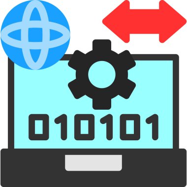 bilgisayar kodlama simgesi, vektör illüstrasyonu
