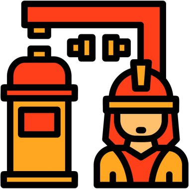 İtfaiyeci simgesi, vektör illüstrasyonu