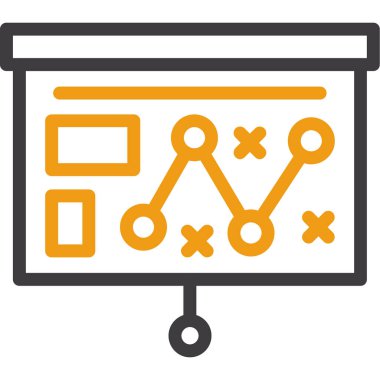 İş haritası simgesi. Taslak iş şeması vektör rengi düz izole